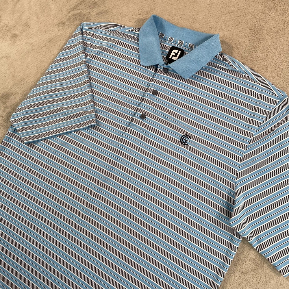 FootJoy x Long Beach Country Club‎ Polo Shirt Men XL Blue Black Performance NWOT